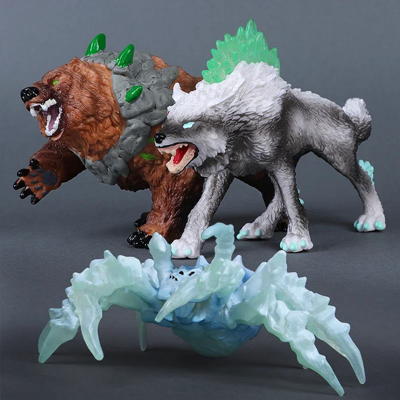 

Bandai Simulation Wild Animal Model Cave Bear Toy Snow Wolf Fantasy Wolf Children Boy Toy Gift Decoration Figure Model