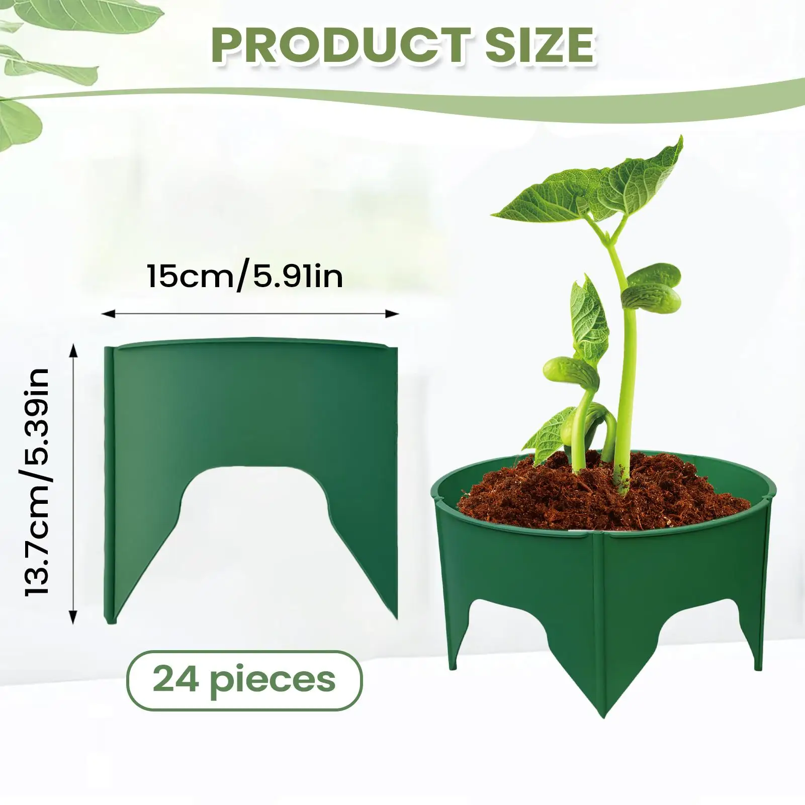 Grow Rings 24 Pieces Deep Watering Circular Reusable Landscape Edging Water Saver Planting Rings Edging For Garden Balcony