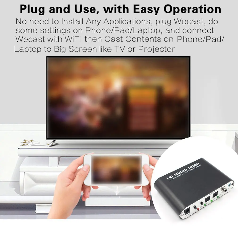 Digital Audio Decoder Konverter 5,1 Kanal Dts/Ac-3 Rush Audio Getriebe Surround Sound Decoder Für Heimkino Dropshipping