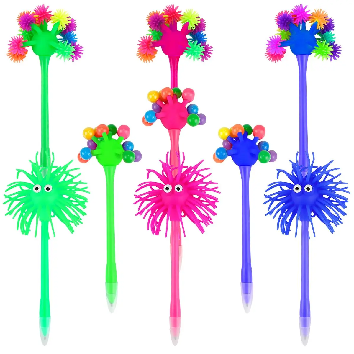 

3 шт. шариковые ручки, милые ручки в форме морского харчова, мягкие резиновые ручки-монстры, офисные канцелярские принадлежности, креативные гелевые ручки с синими чернилами, офисные