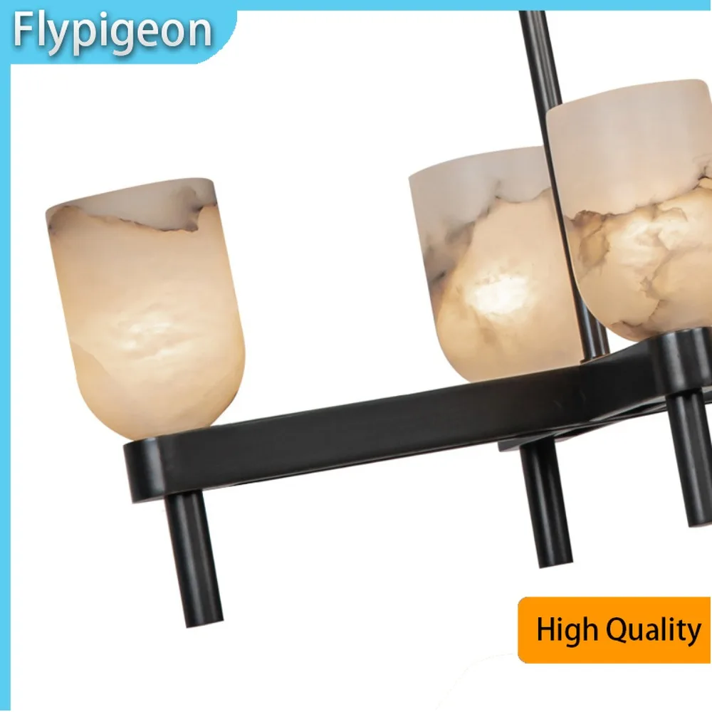 

Испанский роскошный латунный мраморный подвесной светильник, снежинка, камень, светодиодный светильник для гостиной, чайной комнаты, бара, украшение стола, окружающее освещение