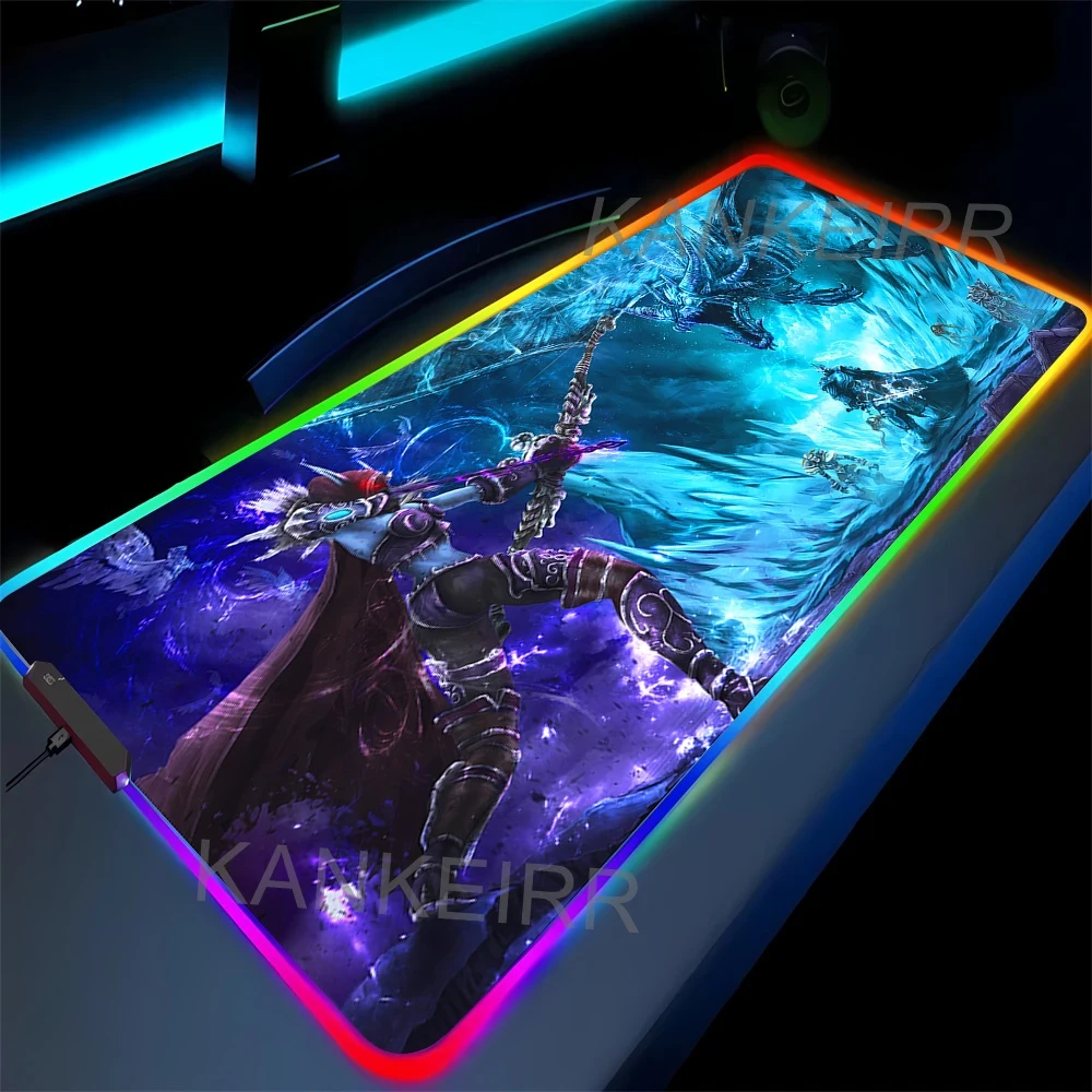 

Большой игровой коврик для мыши World of Warcraft с RGB-подсветкой, LED-подсветкой, для ПК, декоративный коврик для стола, коврик для мыши WOW с подсветкой