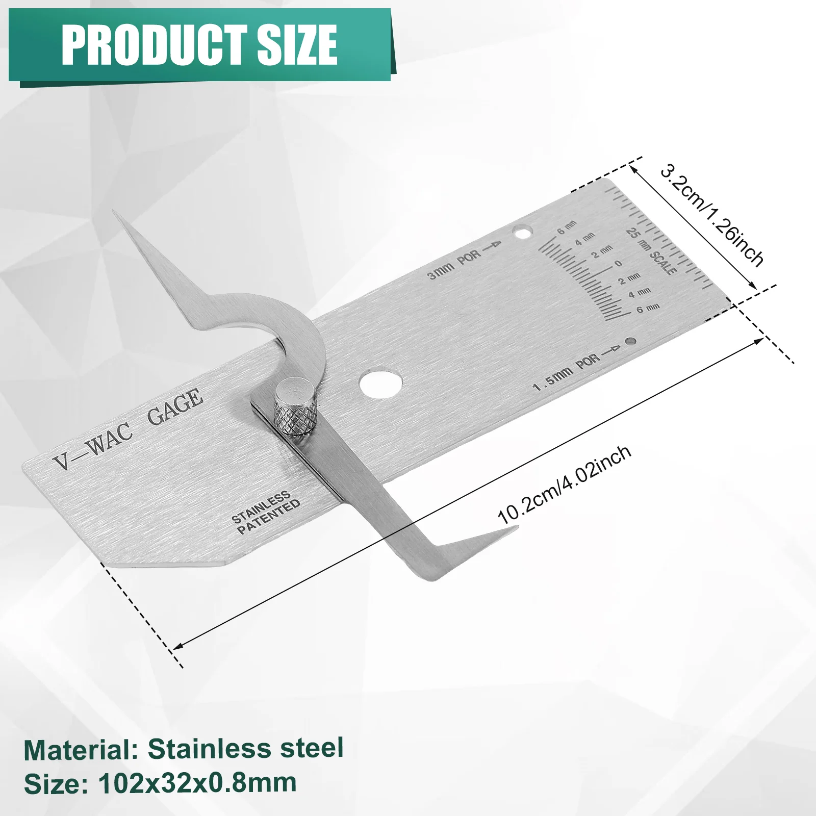 Welding Inspection Gauge Stainless Steel Fillet Weld Testing Gauge Precise Checks Depth Weld Thickness Gauge Inspection Kit