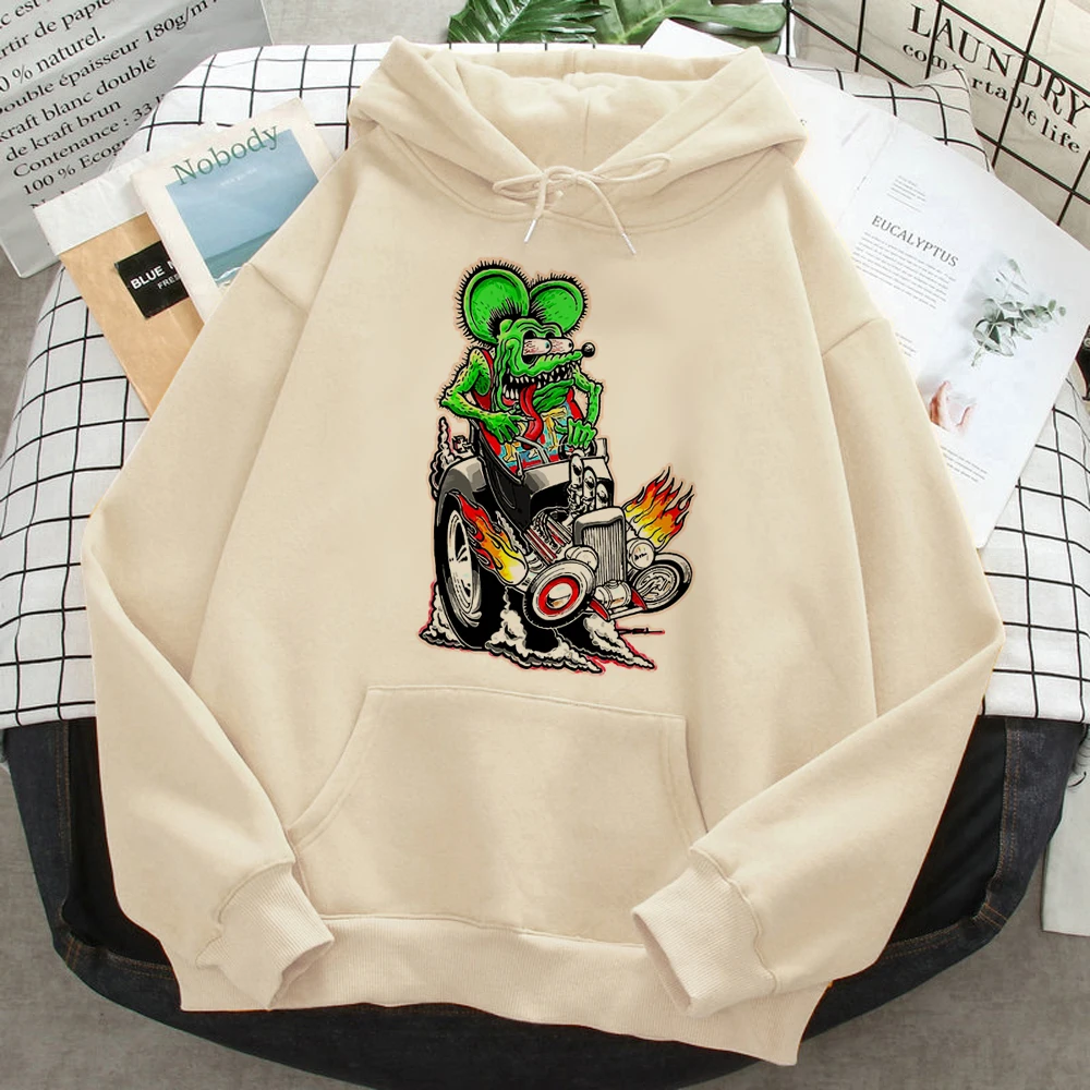 Rat Fink hoodies women funny Winter  tracksuit women streetwear Hooded Shirt