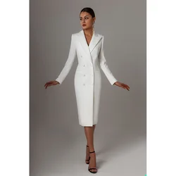 Traje Blazer hasta la rodilla para mujer, vestido de fiesta de graduación, vestido de estilo largo personalizado, moda de primavera, ropa de oficina para mujer, 1 Uds.