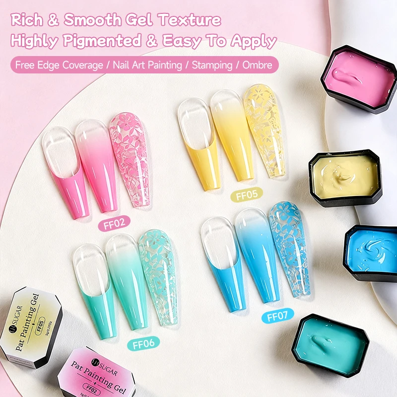 Nail Art Ombre Pink - UR 슈가 핑크 패턴 젤 네일