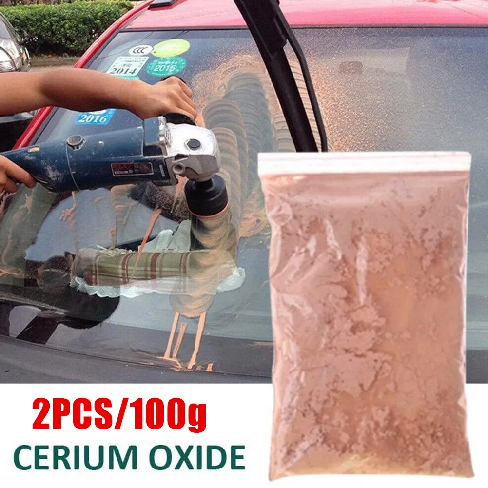 2Bags Glass Polish Cerium Oxide Powder Car Window Polishing Mirrors Powder Powder Glass Remove Composite Rare Repair Tool