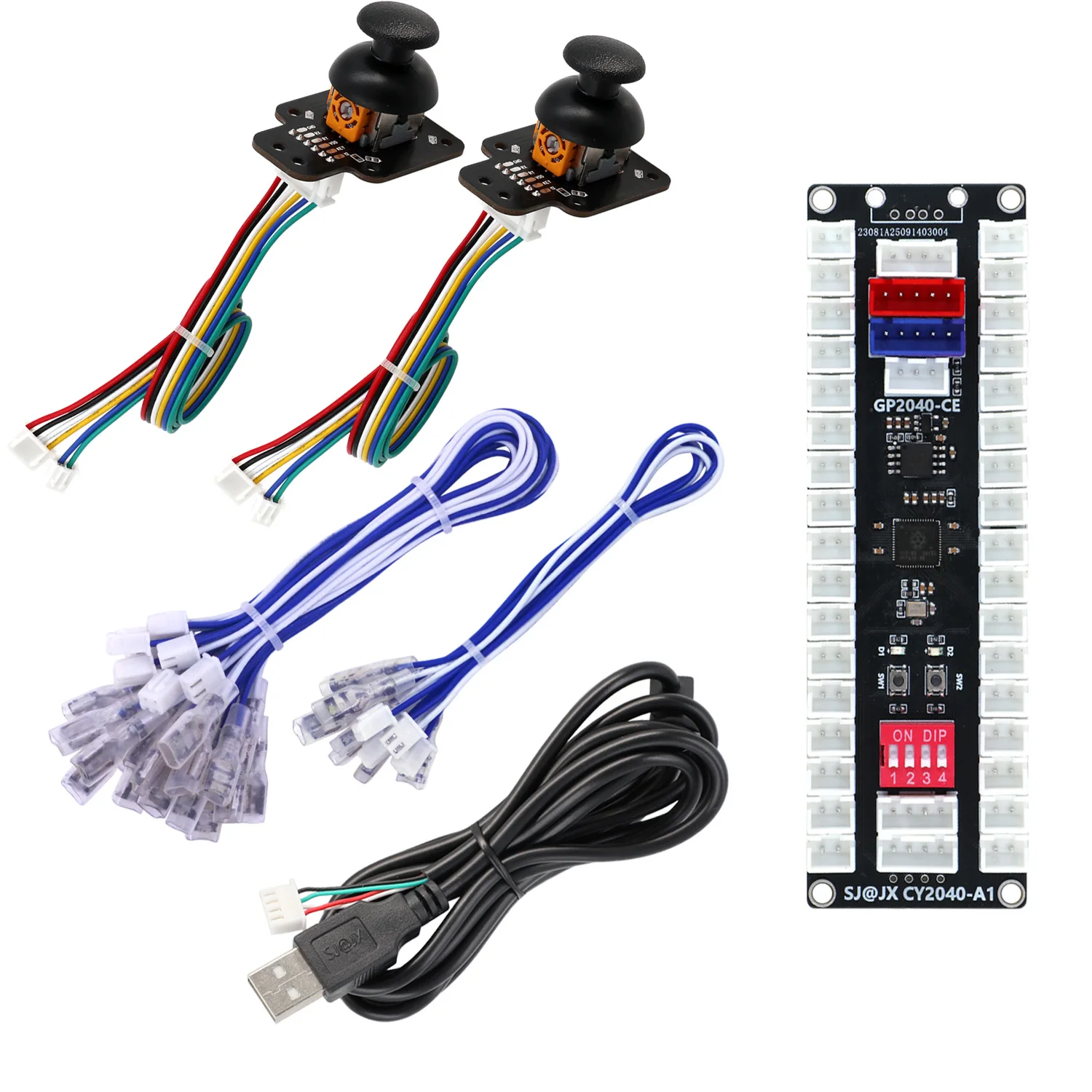 SJ@JX Arcade Controller Joystick Button Kit RP2040 Encoder, 3D Analog Joystick, Ultra-Low Latency,  for PC & Nintendo Switch