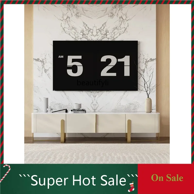 

A506 Italian minimalist new rock slab TV cabinet coffee table combination simple modern light luxury living room home