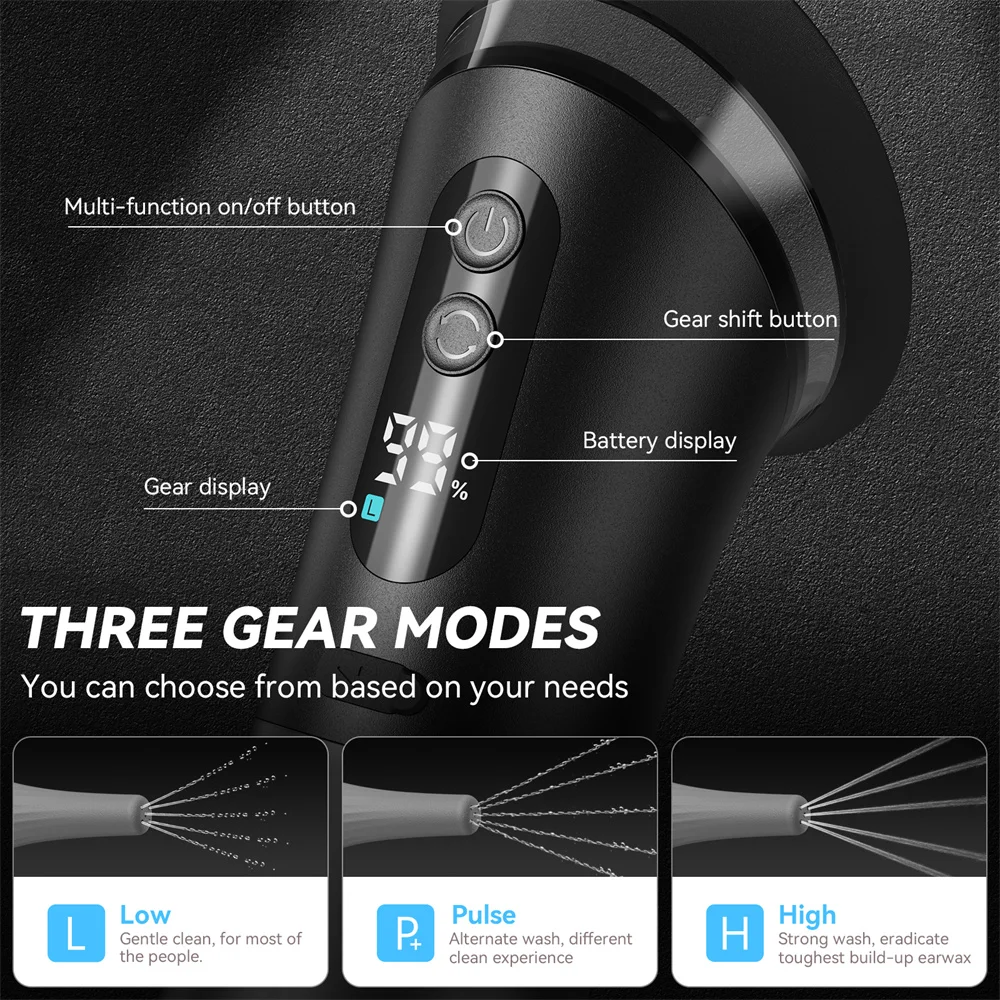 Upgraded Ear Wax Removal with One-Piece Waste Tank Safe Ear Cleaner with Water Temperature Sensor Waterproof Effective EarClean