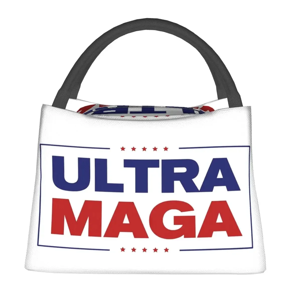 Ultra MAGA Trump 2024 Lunch Bags Portable Insulated Canvas Cooler Bag Make America Great Again Thermal Cold Food Work Lunch Box