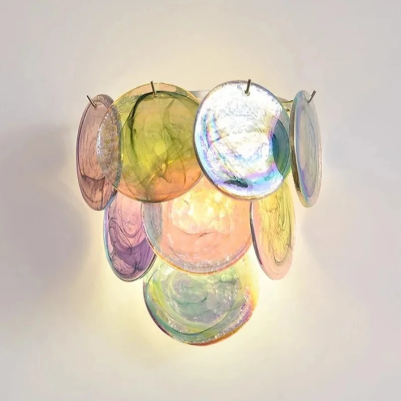 French Glass Wall Lamp Bedroom Bedside Lights Light Luxury and High-end Feeling Retro Living Room Wall Decoration Lighting view 3
