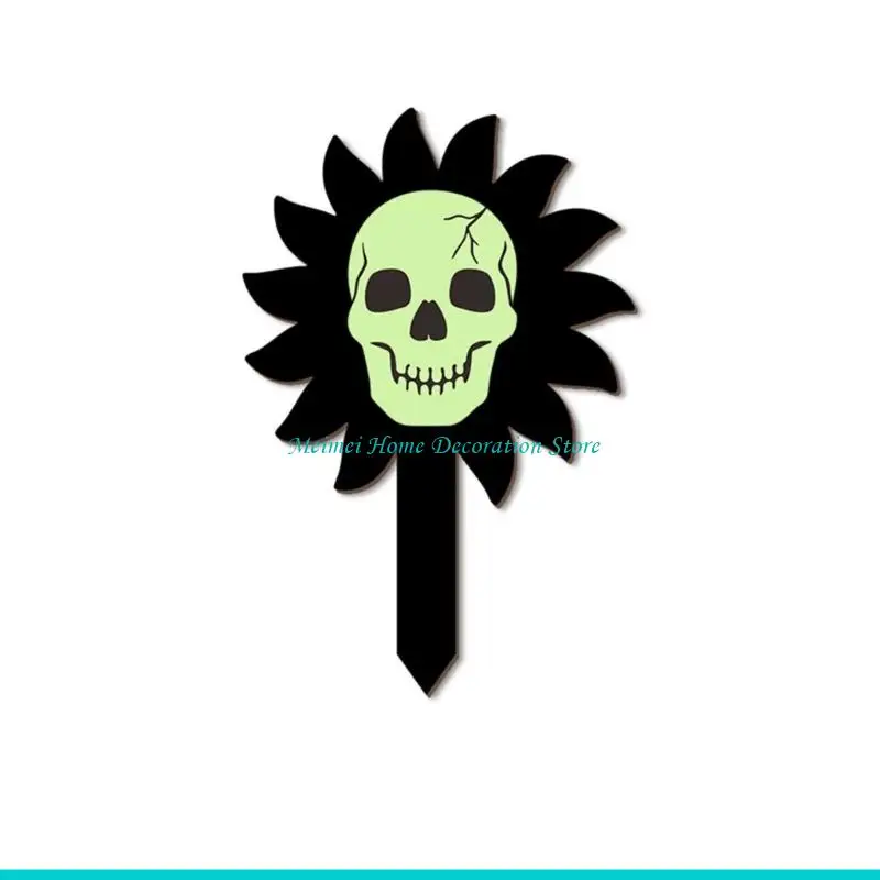 

H7BF Светящийся Хэллоуин Череп Фантомы Кол для двора для украшения наружного сада