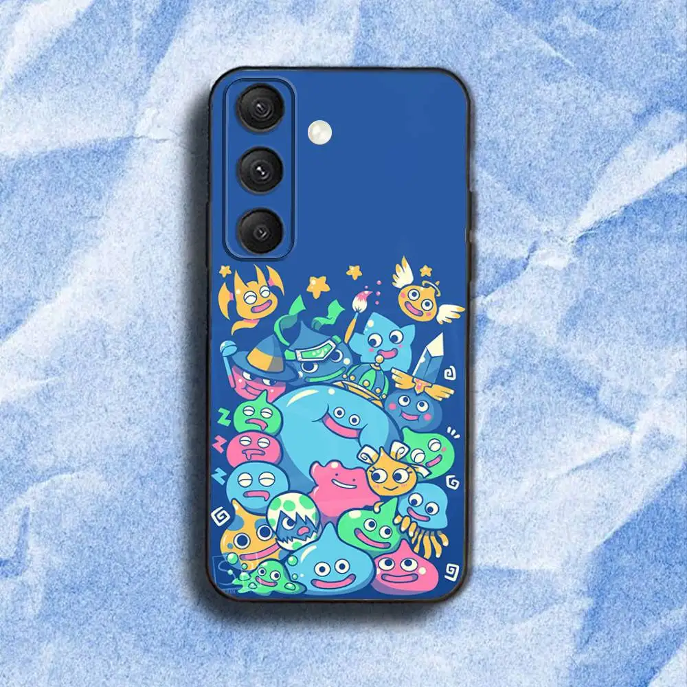 حافظة هاتف Dragon Q-Quest S-Slime لهاتف سامسونج S 25,24,23,22,30,21,10,9,Ultra,Plus,Lite,FE,4,5G حافظة ناعمة سوداء