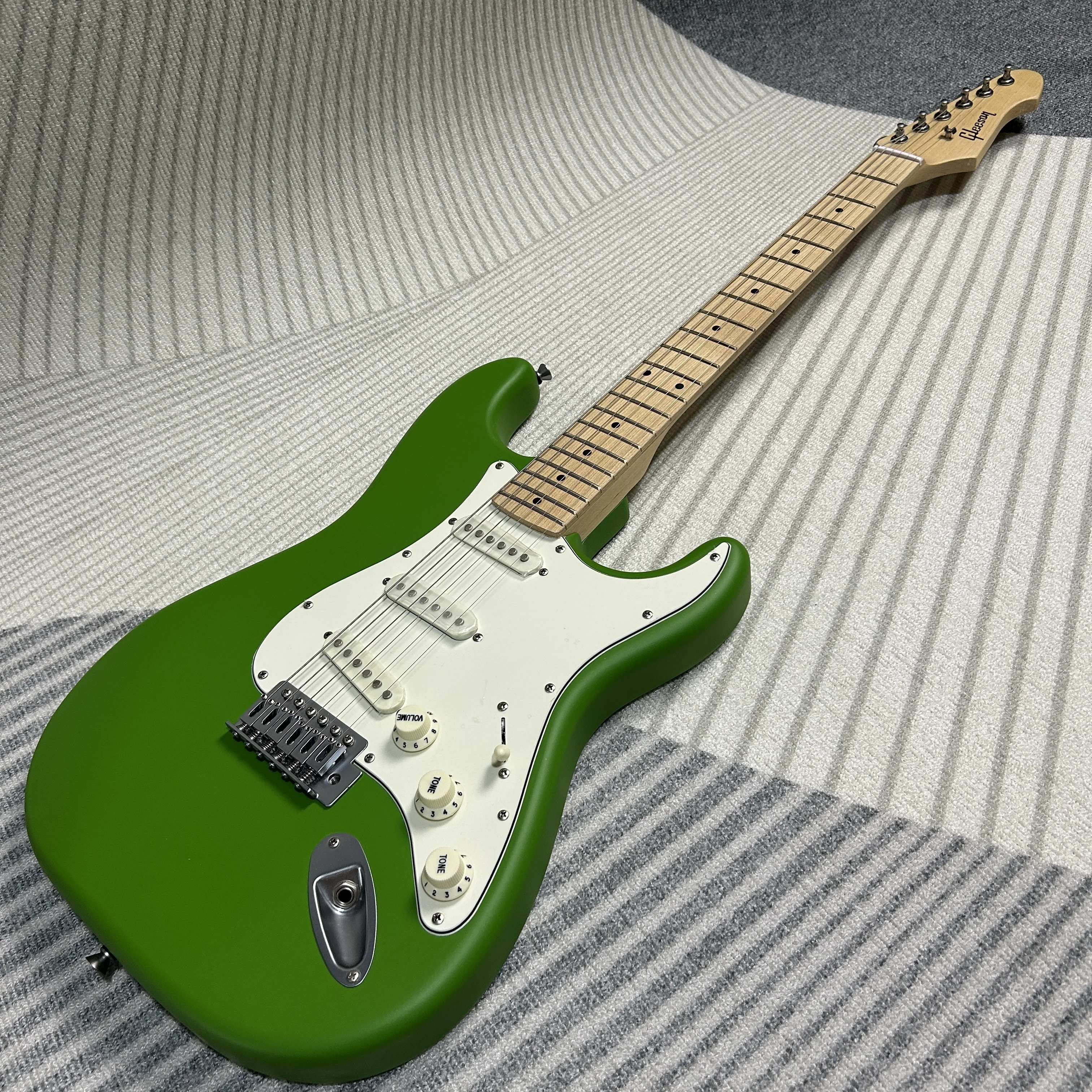 Gleeson GST Green Electric Guitars Matte Finish Mahogany Body Maple Fretboard view 5