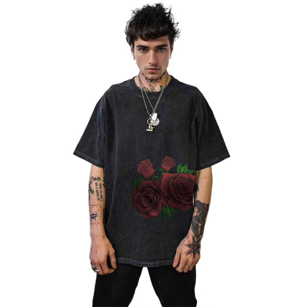 여성 워시드 빈티지 오버사이즈 티셔츠 캐주얼 배기 스트릿웨어 보이프렌드 티 운동복 그래픽 티 Y2k 의류 여성