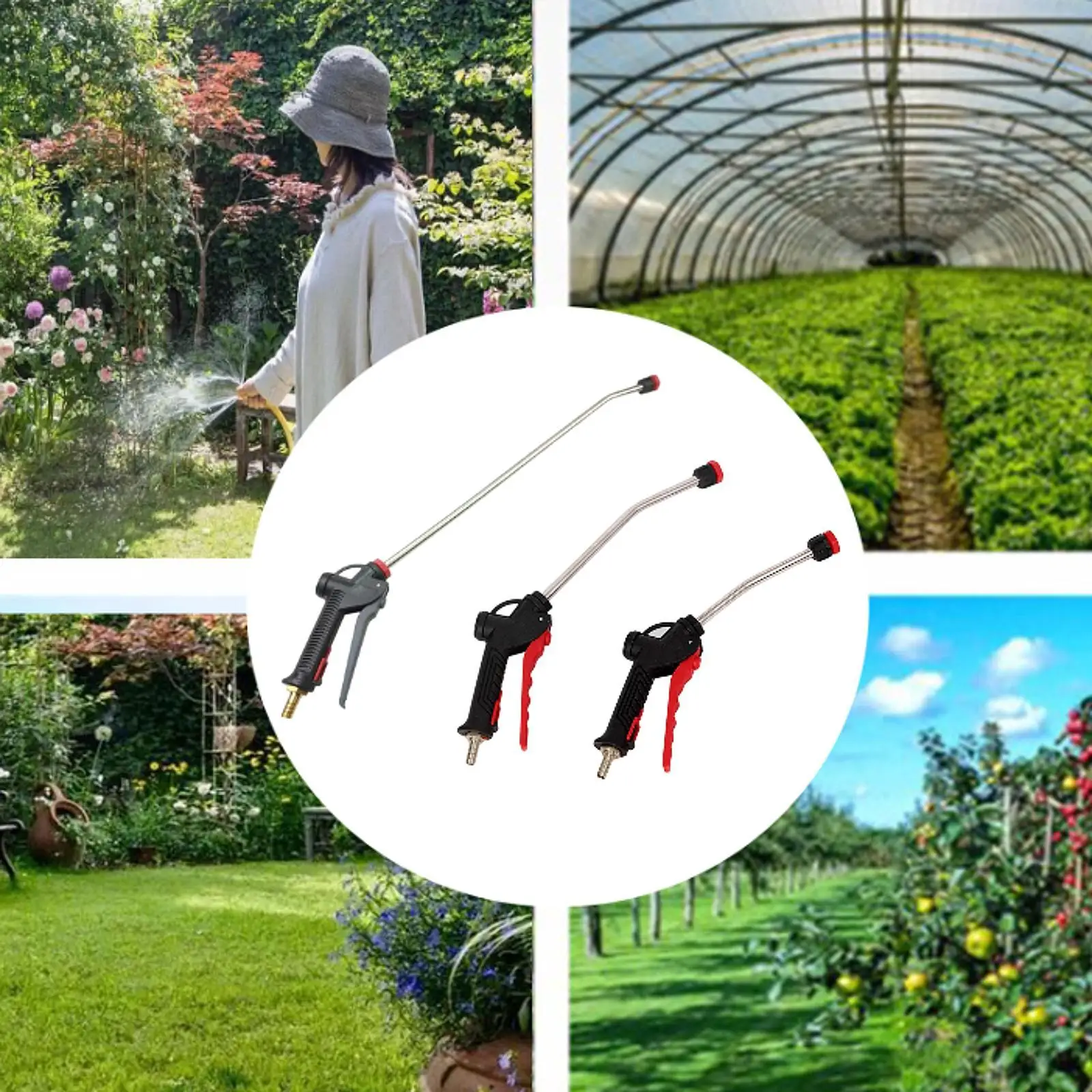 Copper Sprayer Wand Adjustable Nozzle Replacement Handheld Washing Tool for Watering Flowers Garden Irrigation Kit