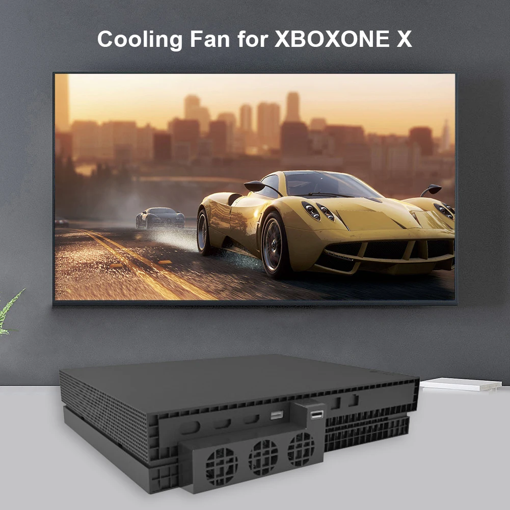 NEW For Xbox One X Cooling Fan Cooler Heat Exhauster Temperature Control For Xbox One X Console External 3 Fans USB Smart Cooler