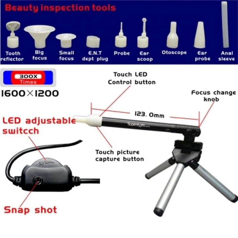 Microscope Supereyes B003+ Usb 2 Megapixel Hd 300x + Support Supereyes