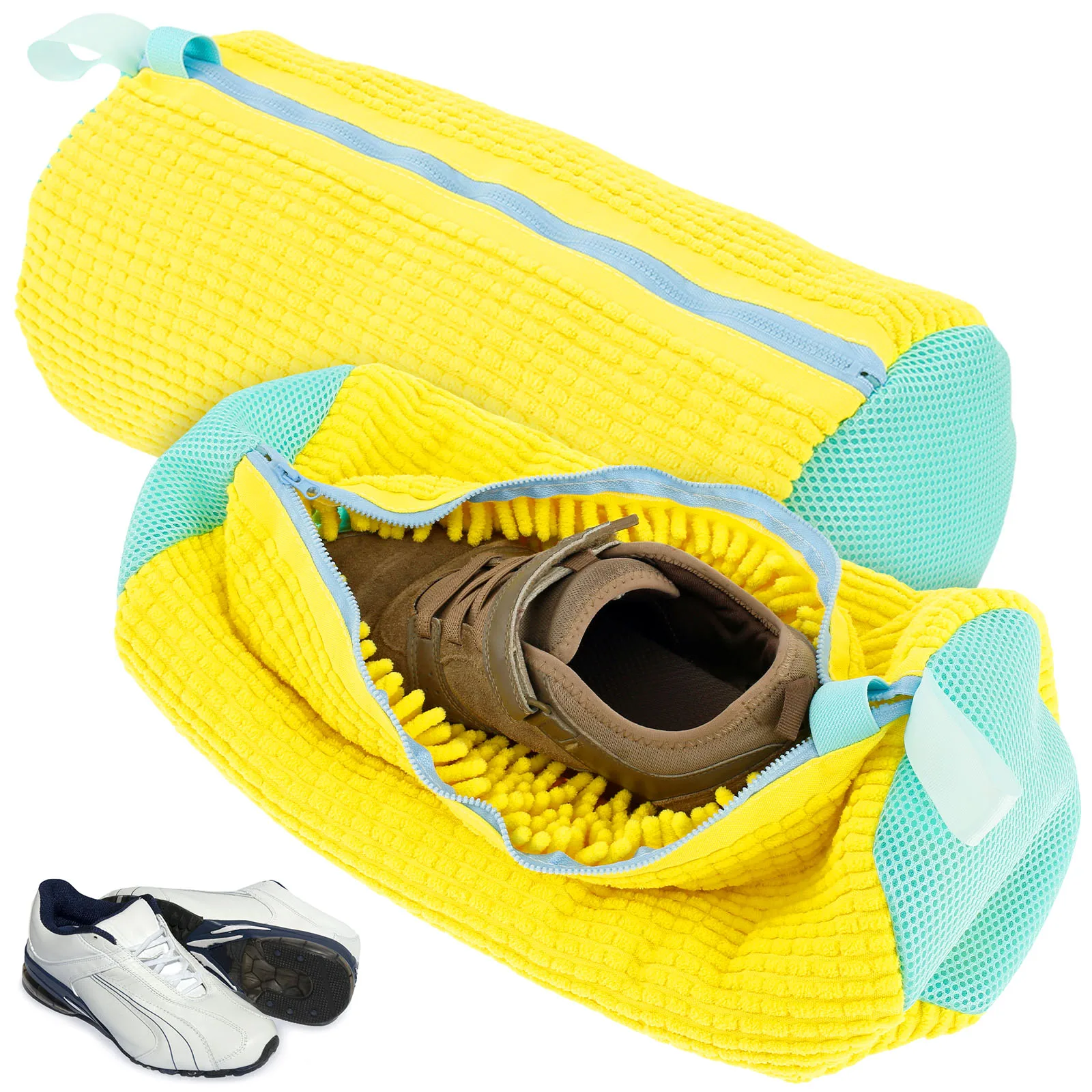 

2Pcs Shoes Laundry Bag Reusable Shoe Bag for Washing Machine Portable Lightweight Shoe Washing Bag with Zipper Shoes Laundry Bag