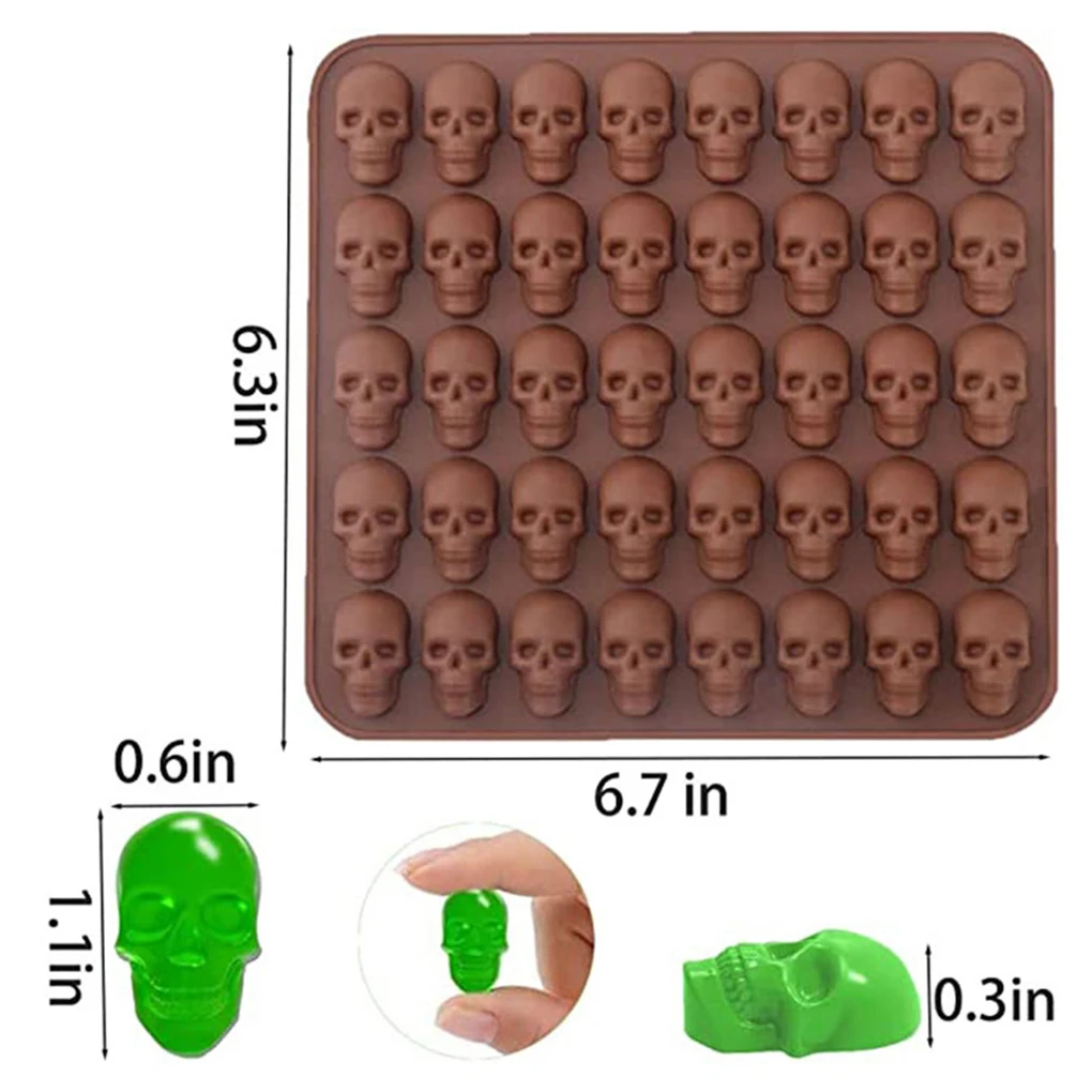 40 cavità teschio cioccolato stampo in Silicone biscotto torta caramelle stampo da forno vassoio di ghiaccio fai da te sapone candela decorazione regalo festa di Halloween