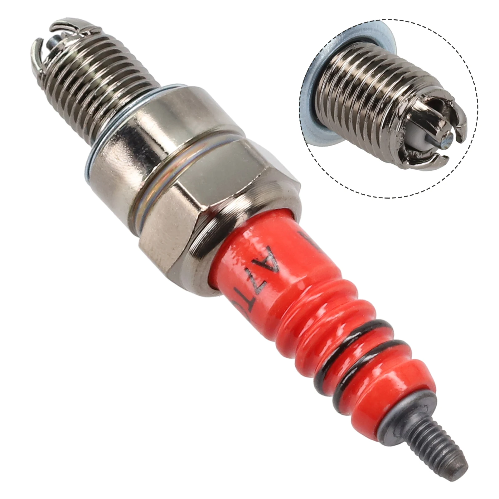 Motorcycle Spark Plug Iridium Spark Candles High Performance 3-Electrode A7TC Motorcycle Ignition Accessories For 50CC-150CC ATV