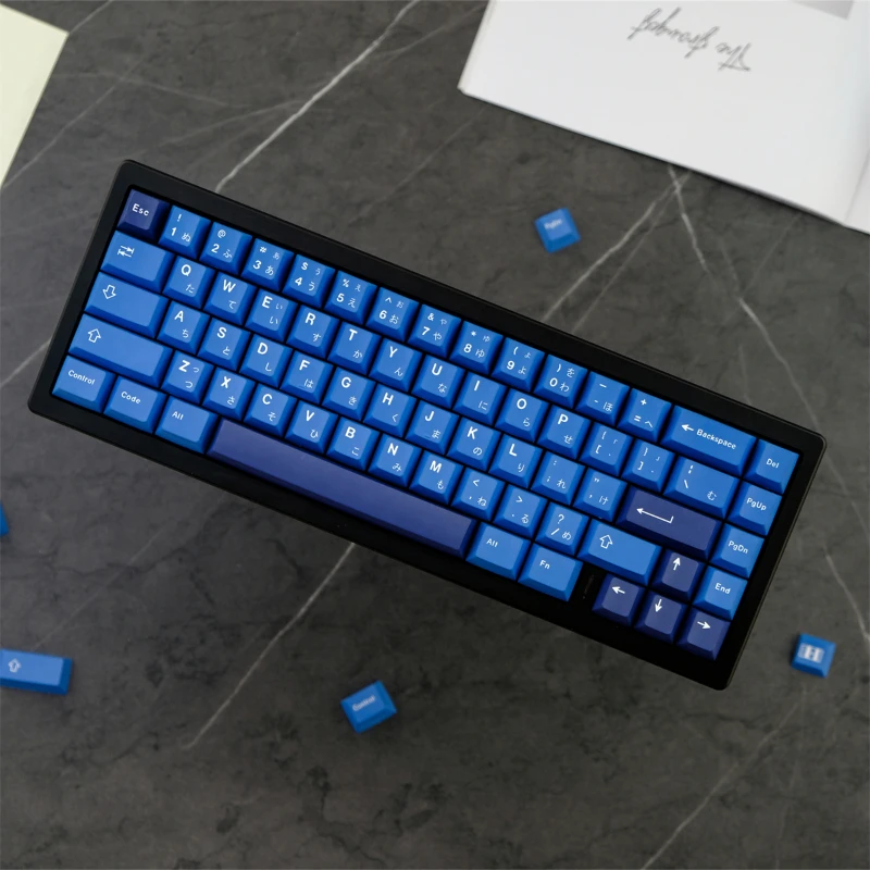 Imagem -02 - Gmk Striker Keycap Grupo Caps Teclado Mecânica Pbt Azul Perfil Cereja Cinco-lados Tintura-sublimação Presentes 129 Chaves