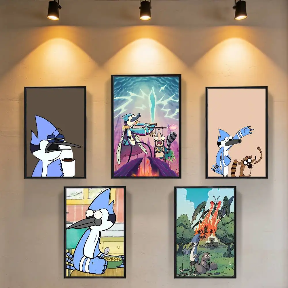 

leisure Mordecai Regular Show Poster Prints Wall Art Painting Picture Gift Living Room Bar Restaurant Dec Sticker Large