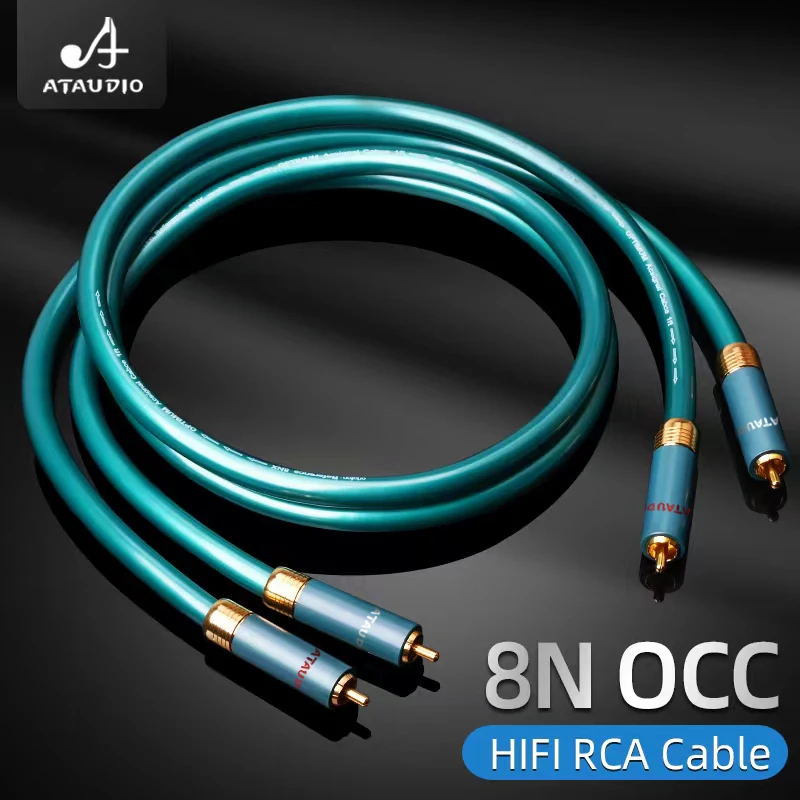 ATAUDIO-Cable RCA Hifi, amplificador de CD de alta gama, interconexión 2RCA a 2RCA macho, Cable de Audio de 1m y 2M