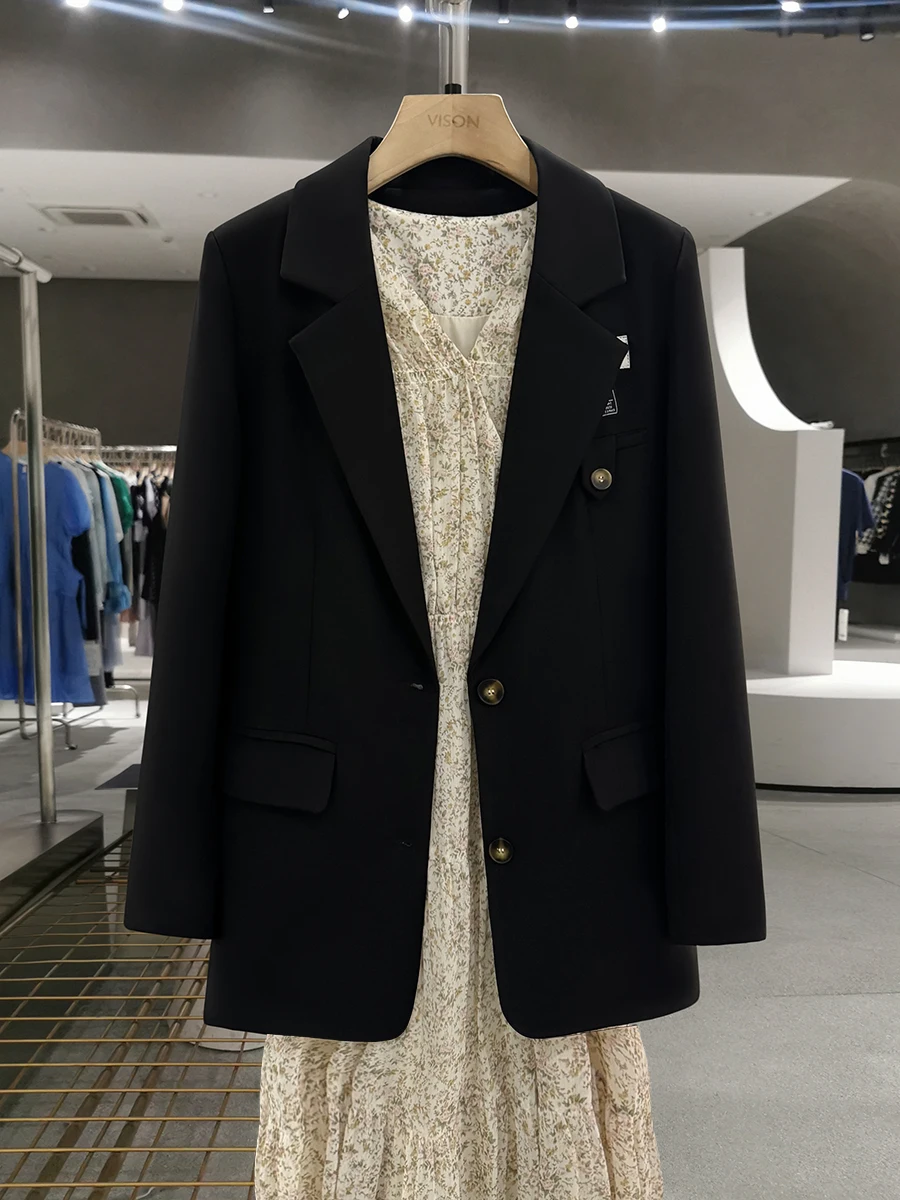 

Женский костюм-пиджак Slimming Bla Hepburn в британском академическом стиле, весна-осень 2026, новый, из полиэстера