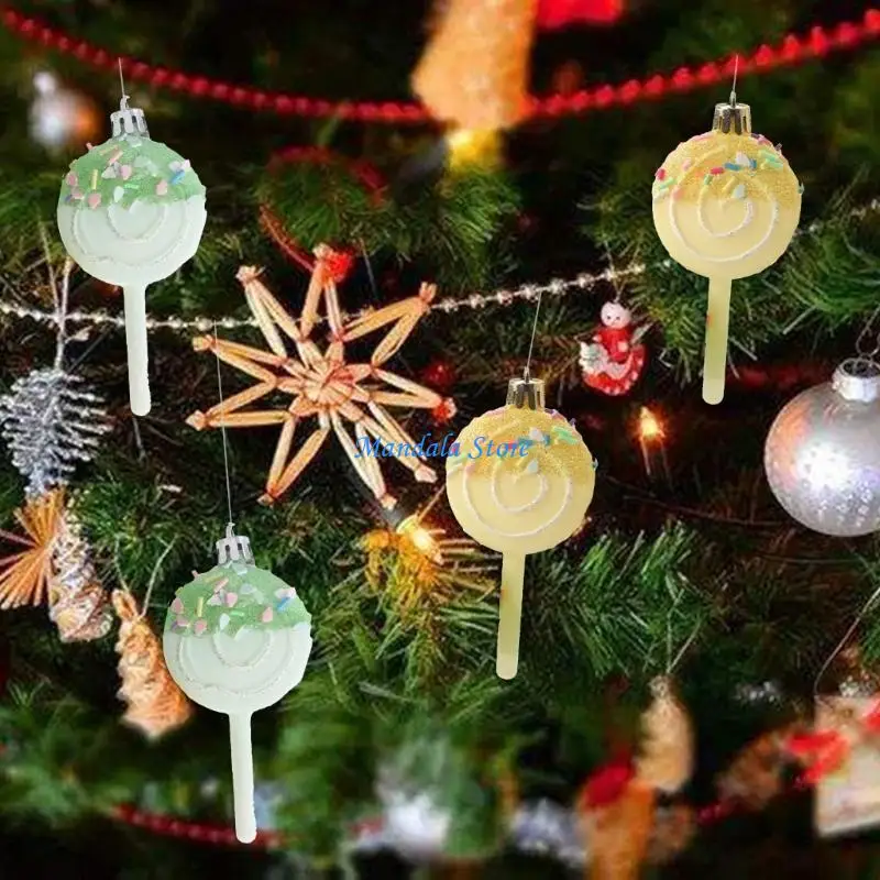 

U2JC Hanging Christmas Baubles Candy Color Christmas Tree Pendants Ornament Decoration for Indoor and Outdoor Display