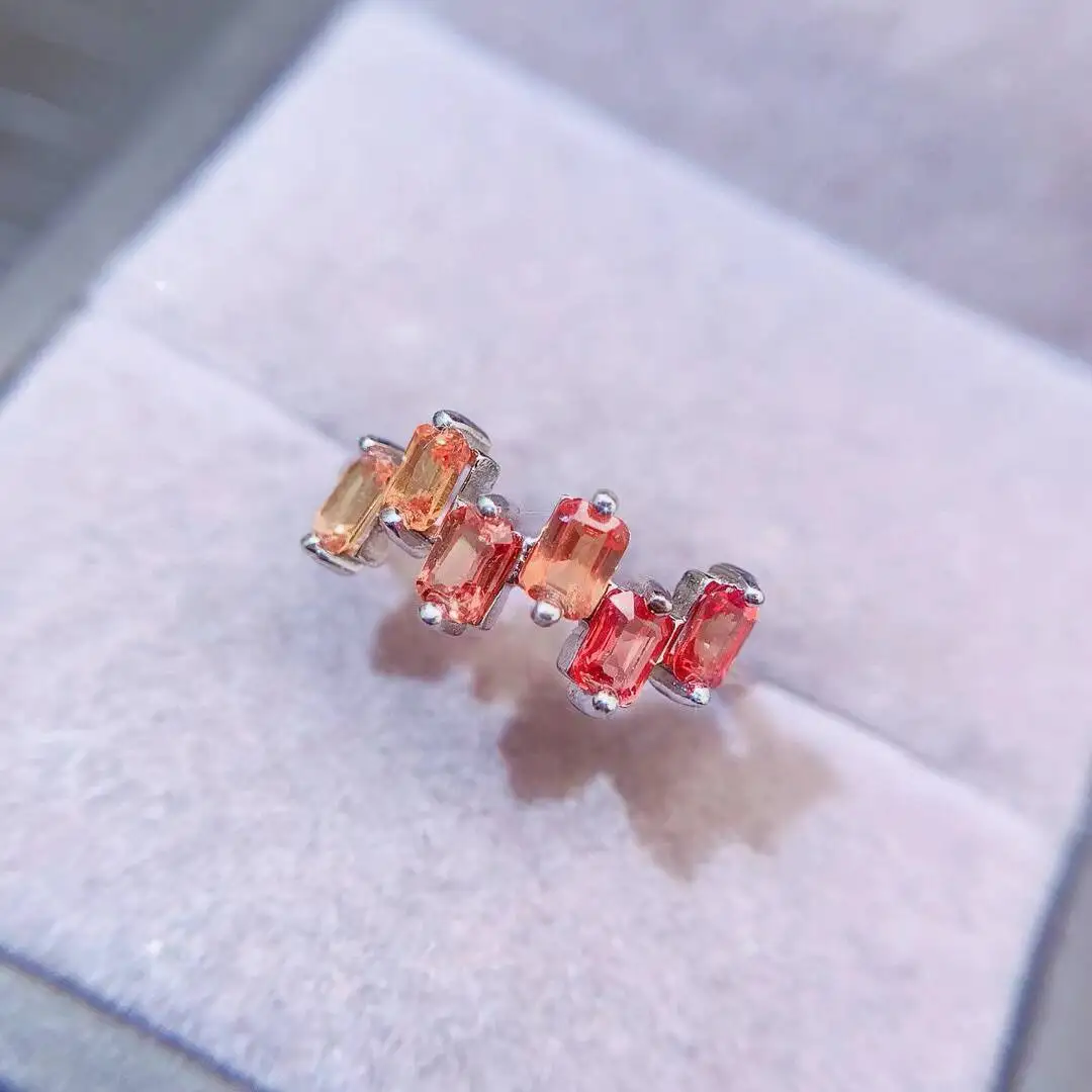 KJJEAXCMY Natural Women's Colored Sapphire Ring 925 silver inlay Colorful and splendid Crystal pure fire flash explosion