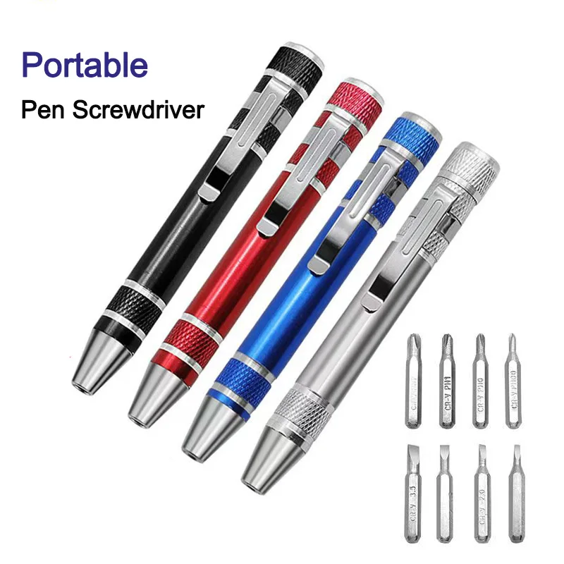 

Multifunction 8 In 1 Pocket Precision Mini Screwdriver Pen Repair Hand Tools Screwdriver Set Repair Tools Kit for Mobile Phone