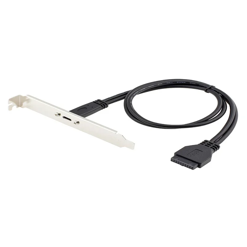 Cable de extensión de montaje en Panel USB 3,0 interno hembra de 19 pines a USB tipo C hembra para placa base de PC de escritorio convertidor de USB-C de 5Gbps