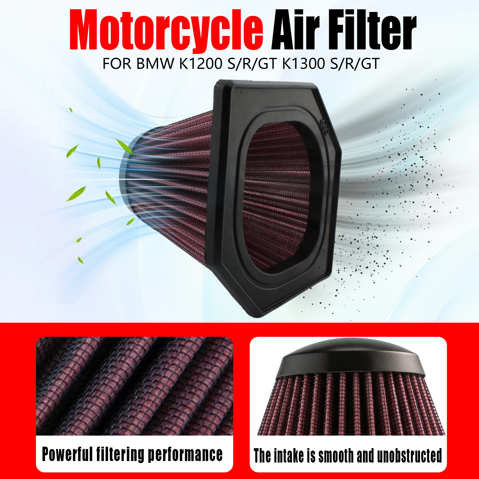 

FOR BMW K1200S K1200R K1200GT K1300S K1300R K1300GT Motorcycle Parts Air Filter Cleaner K1200 S/R/GT K1300 S/R/GT