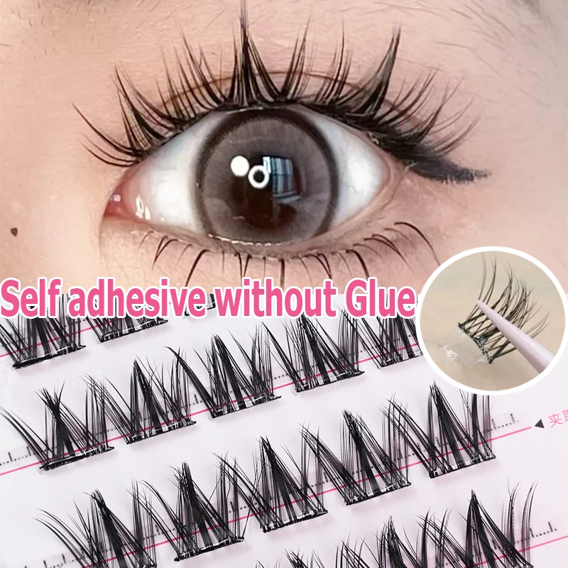 Individual Eyelashes DIY Eyelash Clusters Natural Soft Fake Eyelashes Extension Self-adhesive Manga Lash Daily Eyelashes Makeup