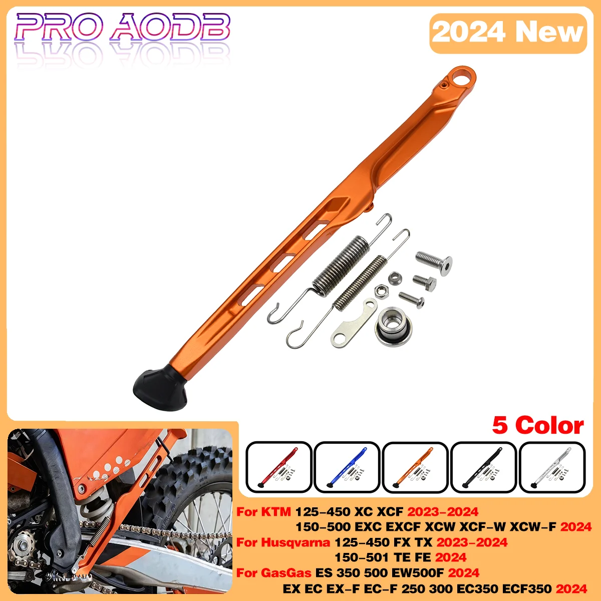 

CNC Kickstand Side Stand Spring Kit For KTM Husqvarna GASGAS 125 150 250 300 350 400 450 500 CC Endurance motorcycle Accessories