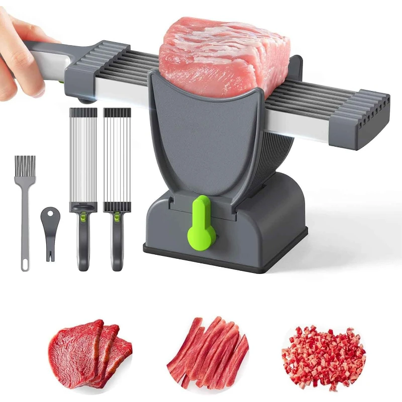 Manual Meat Slicer Household Meat Cutter Tool for Thin Slices Strips Cubes Minced Meat Handheld Fresh Meat Cutting Gadget