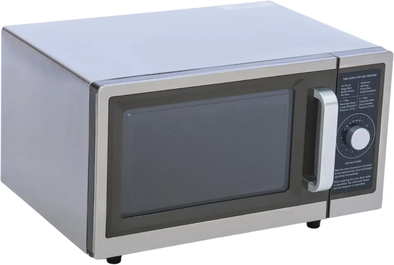 Microwave with Dial Control, 1 Cubic Feet Interior, Stainless Steel, 1000 Watts, UL and NSF Approved