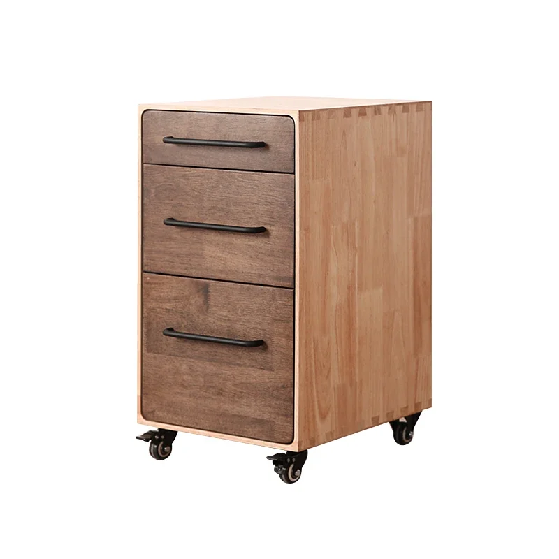 

Стол из цельного дерева под сундуком, мобильный ящик для хранения файлов, выдвижной ящик, мобильный шкафчик для хранения