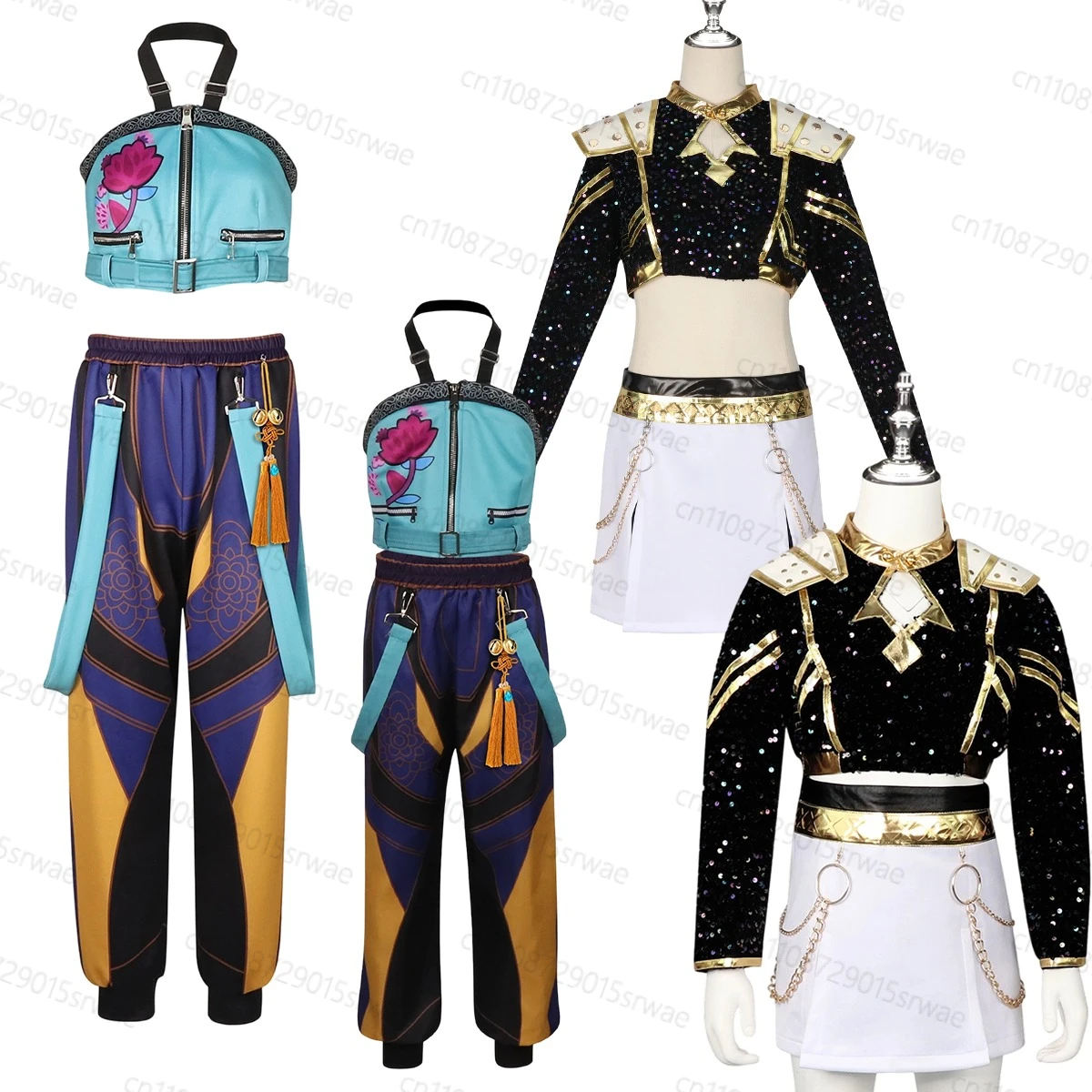 

Zoey Roleplay Adults And Kids Outfits KPOP Demon Hunters Anime Movie Cosplay Costume Carnival Party Role Play Uniform Prop