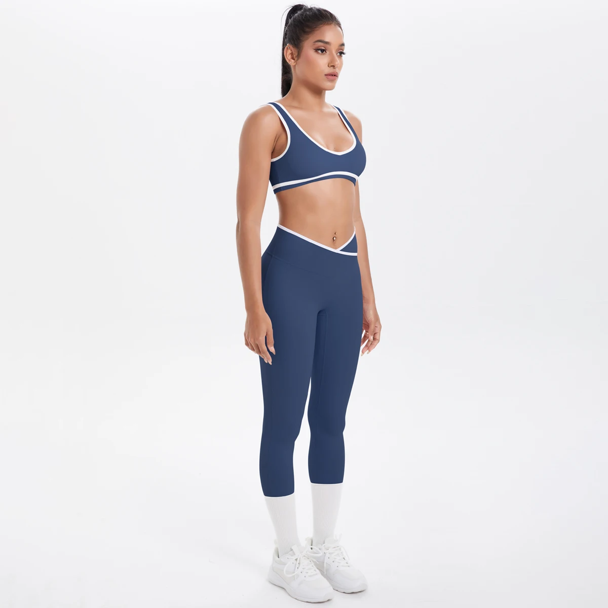 Damen-Sport-BH, Yoga-Hosen-Set, schnell trocknende Leggings, Fitness, Sport, Sommer, Yoga-Top, Push-Up, hoch taillierte Yoga-Sport-Leggings – Detail 12