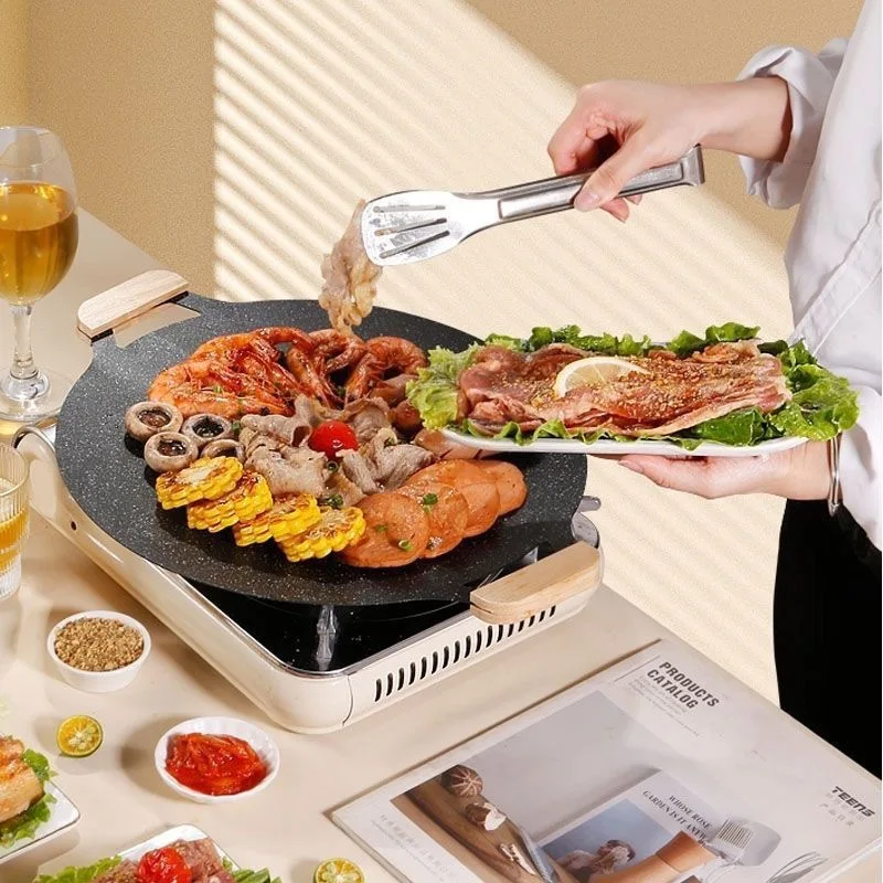 

Korean Round Grill Pan Barbecue Pan Pork Belly Non-stick Cooker Maifan Stone Induction Cooker Gas Barbecue Tray Roast Plate