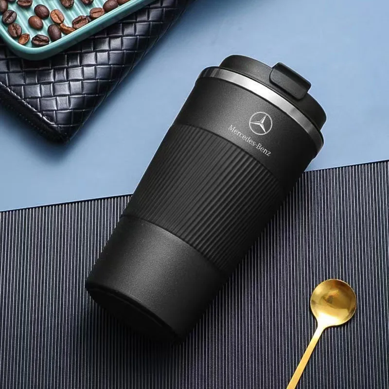 For Mercedes Benz AMG GLC W203 W205 W168 A B C E S Class Stainless Steel Coffee Thermos Mug Car Vacuum Flask Travel Thermal Cup