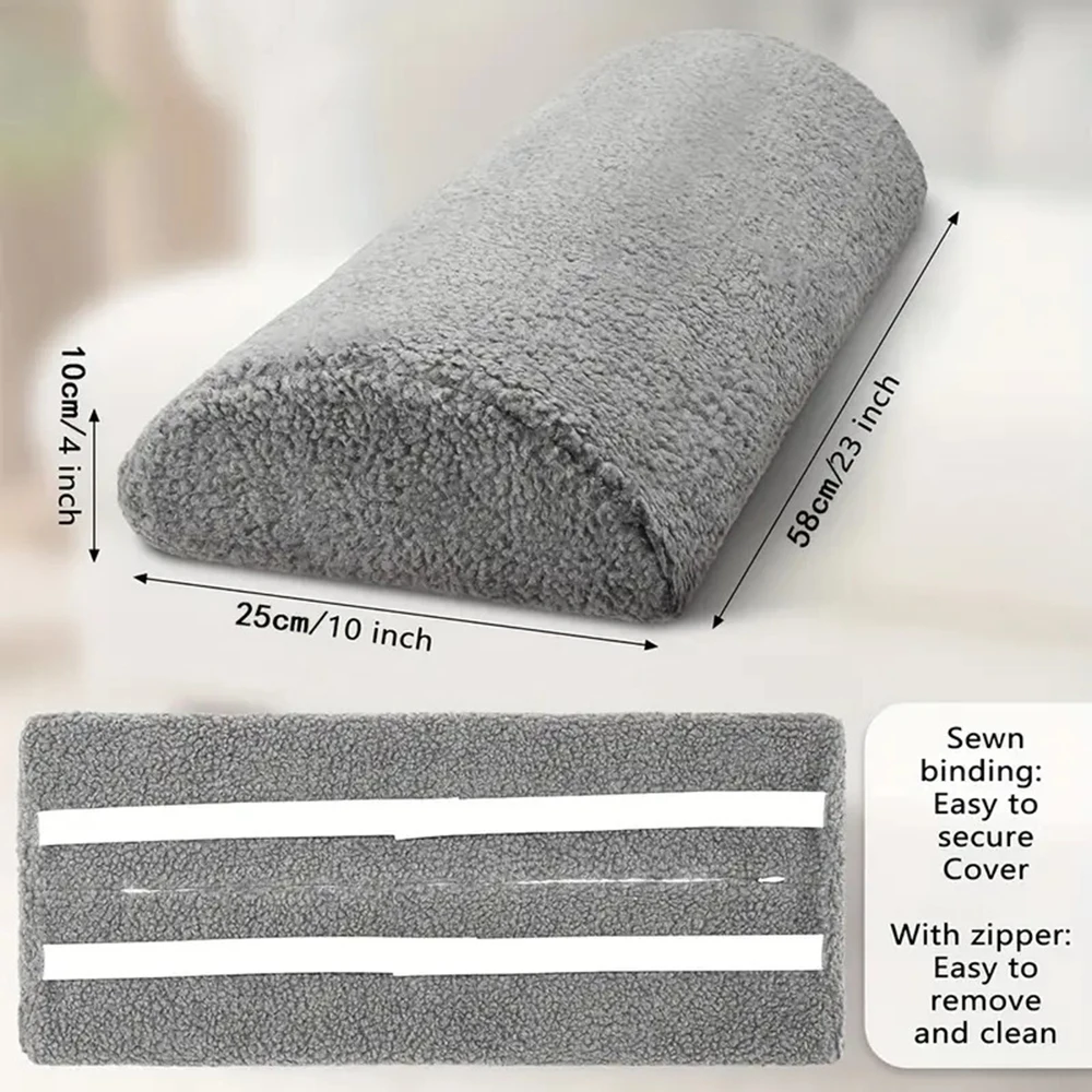 1 Pack Half Roll Leg Pillow, Memory Foam Bolster Sleeping Rest Footrest Gift for Bed Chair Sofa Headrest Back Lumbar Leg Support