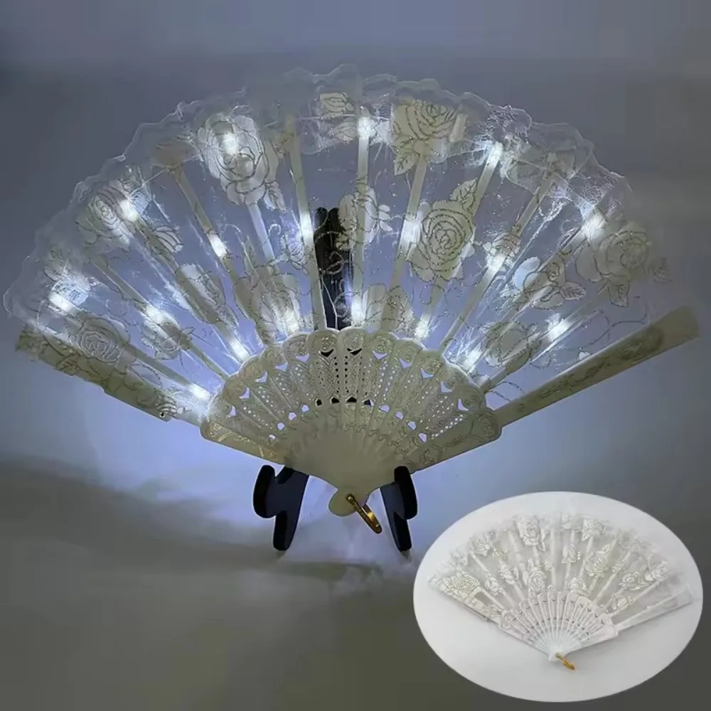 

Creative Glow Folding LED Fan Portable LED Luminous Dancing Light Fan Handmade Glow in The Dark LED Luminous Fan Halloween Party