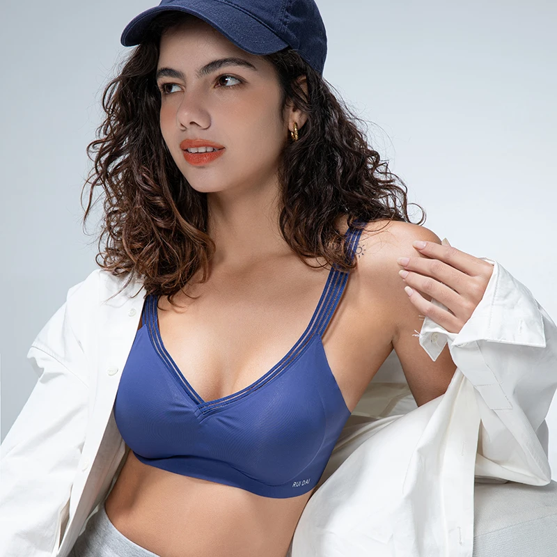 Sujetadores sin costuras para mujer, Top corto sin aros, ropa interior deportiva con cuello en V, sujetador de yoga Sexy para mujer, ropa de entrenamiento, sujetadores sexis