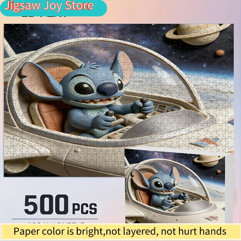 

Disney Stitch and Mickey Home Decor Print | 2D Flat Jigsaw Puzzle, Ideal for Adult Brain Teasers, Family Game Nights, Christm