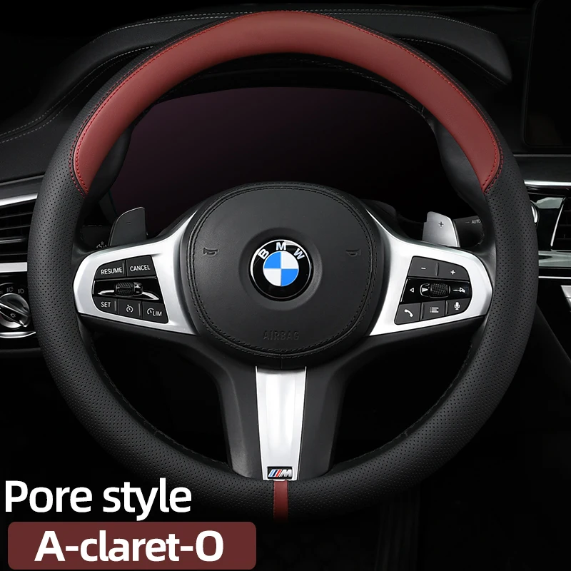 For BMW F02 Ultra thin steering wheel cover F02 BMW Car specific  genuine leather breathable sweat   absorbing