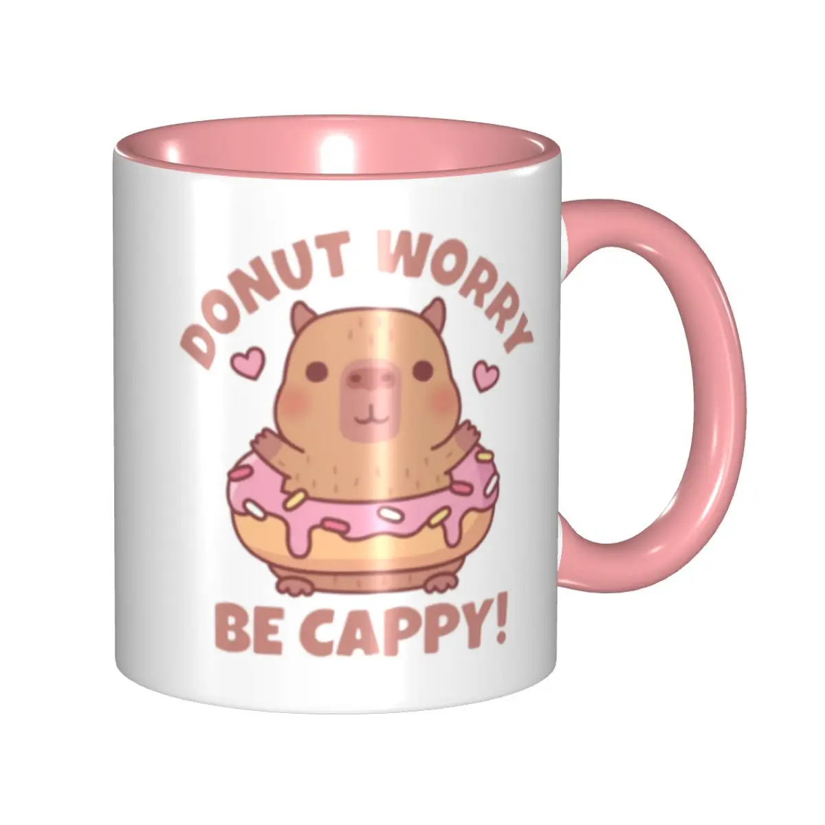 Donut Worry Be Cappy Capybara Mugs Personalized Coffee Ceramic Mug Creative Present